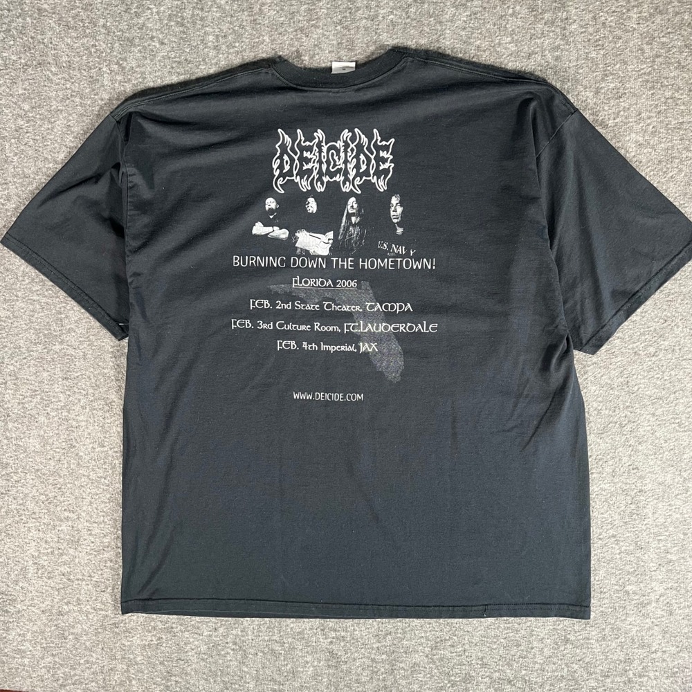 Vtg Deicide 2006 Burning Down the Hometown Florida Tour Death Metal Band Tee 3XL - Picture 4 of 6